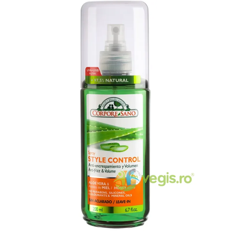 Spray Leave-In Anti-Electrizant si Volum cu Aloe Vera, Miere si Pro-Vitamina B5 200ml Corpore Sano — preț și oferte