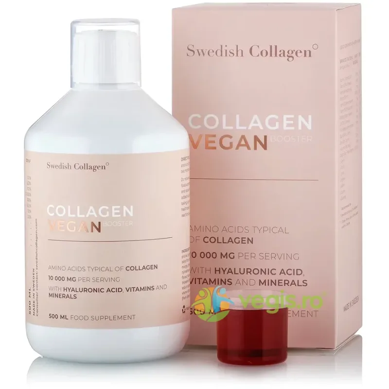 Colagen Vegan Lichid 10000mg, Acid Hialuronic, Biotina, MSM, Zinc, Silicium, Seleniu si Vitamine 500 ml SWEDISH COLAGEN — preț și oferte