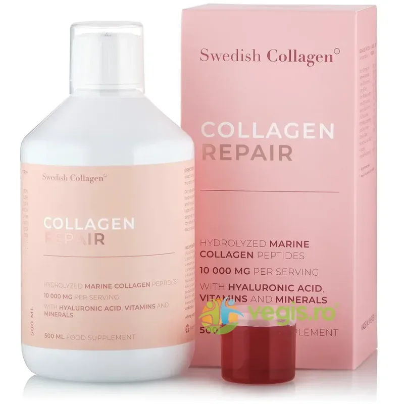 Colagen Repair Lichid Hidrolizat de Tip 1 si 3 cu 10000mg, Acid Hialuronic, Biotina, MSM, Zinc, Siliciu, Vitamine 500ml SWEDISH COLAGEN — preț și oferte