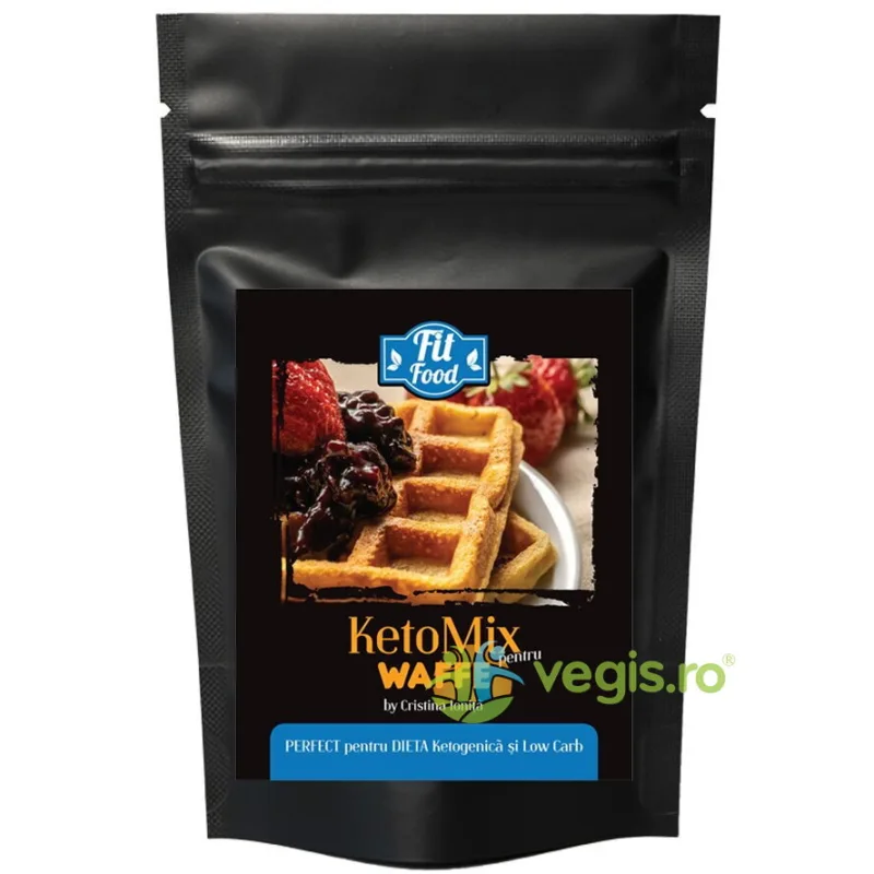KetoMix pentru Waffe fara Zahar Adaugat, Low Carb 200g FIT FOOD — preț și oferte