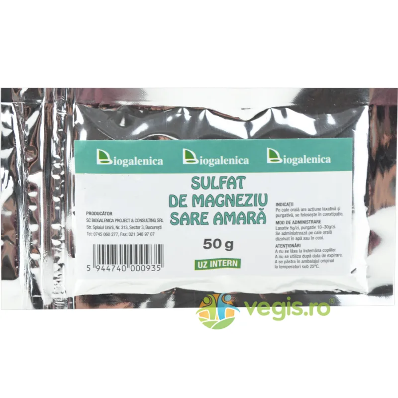 Sulfat de Magneziu - Sare Amara 50g Biogalenica — preț și oferte