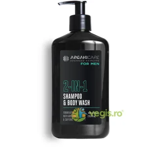 Sampon&Gel de Dus 2in1 pentru Barbati cu Ulei de Argan si Cafeina 400ml