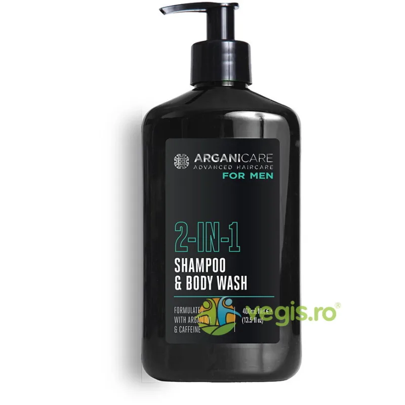 Sampon&Gel de Dus 2in1 pentru Barbati cu Ulei de Argan si Cafeina 400ml ARGANICARE — preț și oferte