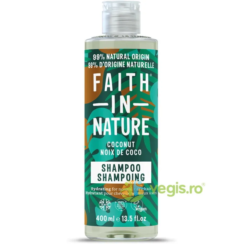 Sampon Natural Hidratant cu Cocos pentru Par Normal sau Uscat 400ml FAITH IN NATURE — preț și oferte