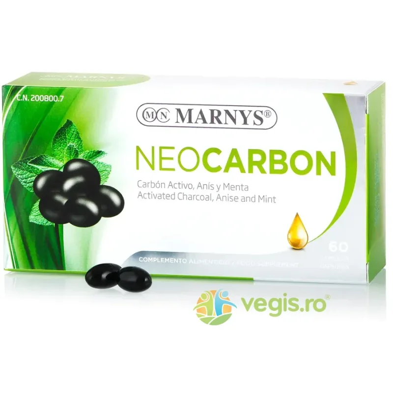 Neocarbon - Carbune Activ, Anason si Menta (Formula pentru Digestie si Constipatie) 60cps moi MARNYS — preț și oferte