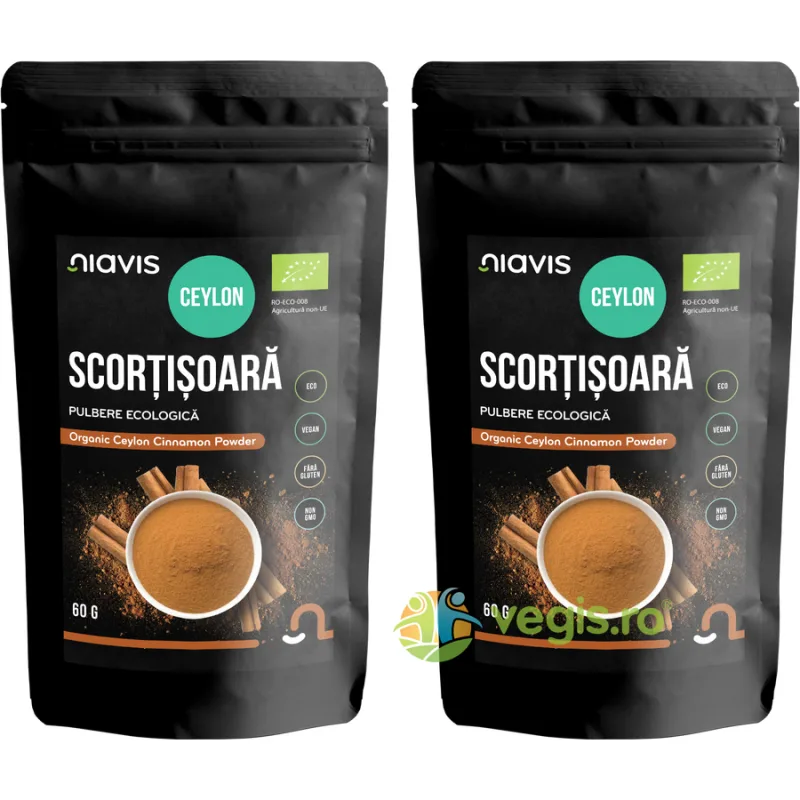 Pachet Scortisoara Ceylon Pulbere Ecologica/Bio 60g+60g NIAVIS — preț și oferte