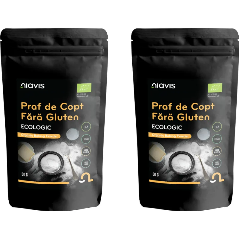 Pachet Praf de Copt cu Tartar fara Gluten Ecologic/Bio 50g+50g NIAVIS — preț și oferte