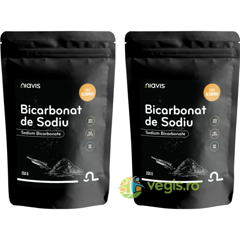 Pachet Bicarbonat de Sodiu fara Aluminiu Pulbere Naturala 250g+250g NIAVIS — preț și oferte