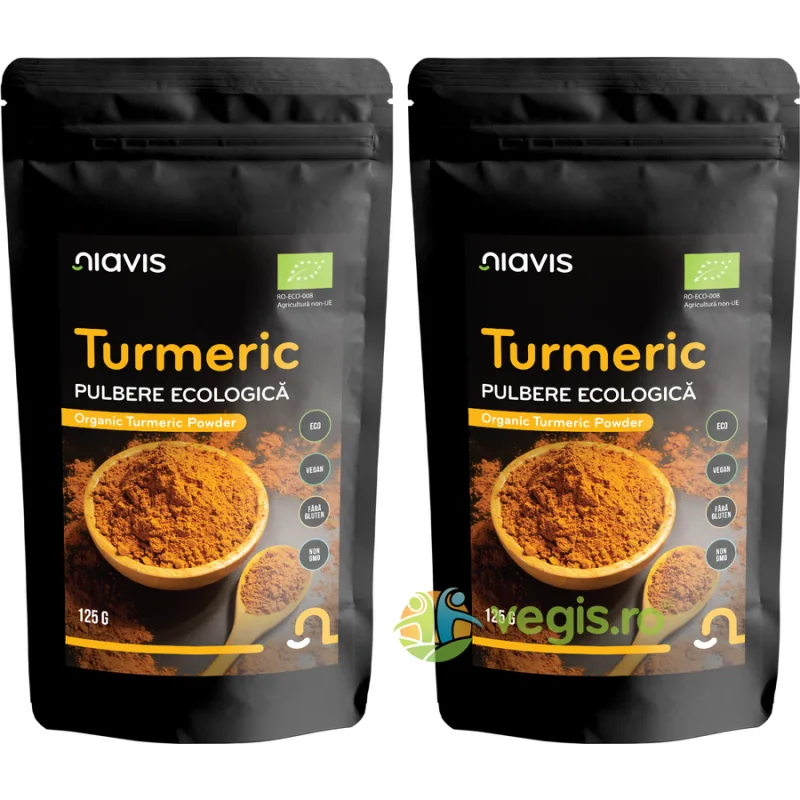 Pachet Turmeric (Curcuma) Pulbere Ecologica/Bio 125g+125g NIAVIS — preț și oferte