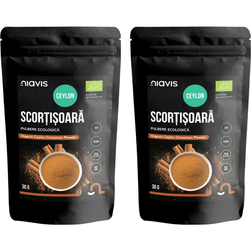 Pachet Scortisoara Ceylon Pulbere fara Gluten Ecologica/Bio 30g + 30g NIAVIS — preț și oferte