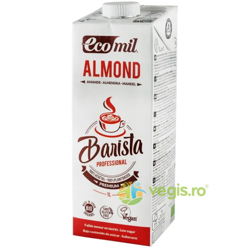 Bautura Vegetala de Migdale pentru Cafea Barista fara Gluten Ecologic/Bio 1L EcoMil — preț și oferte