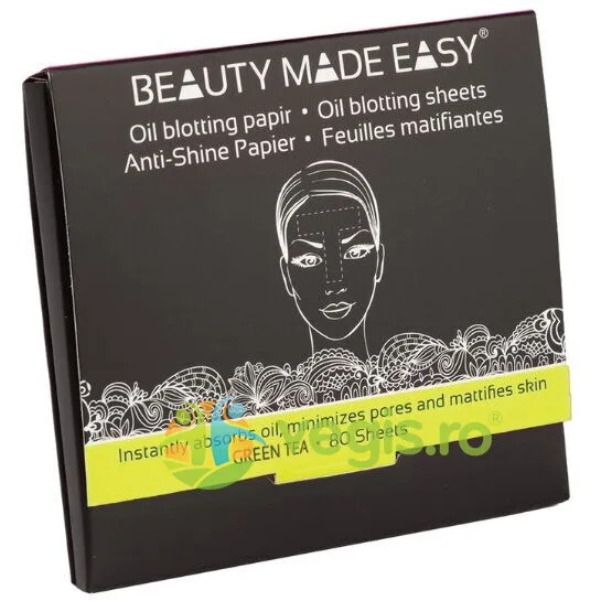 Foite Matifiante pentru Ten cu Ceai Verde 80buc BEAUTY MADE EASY — preț și oferte
