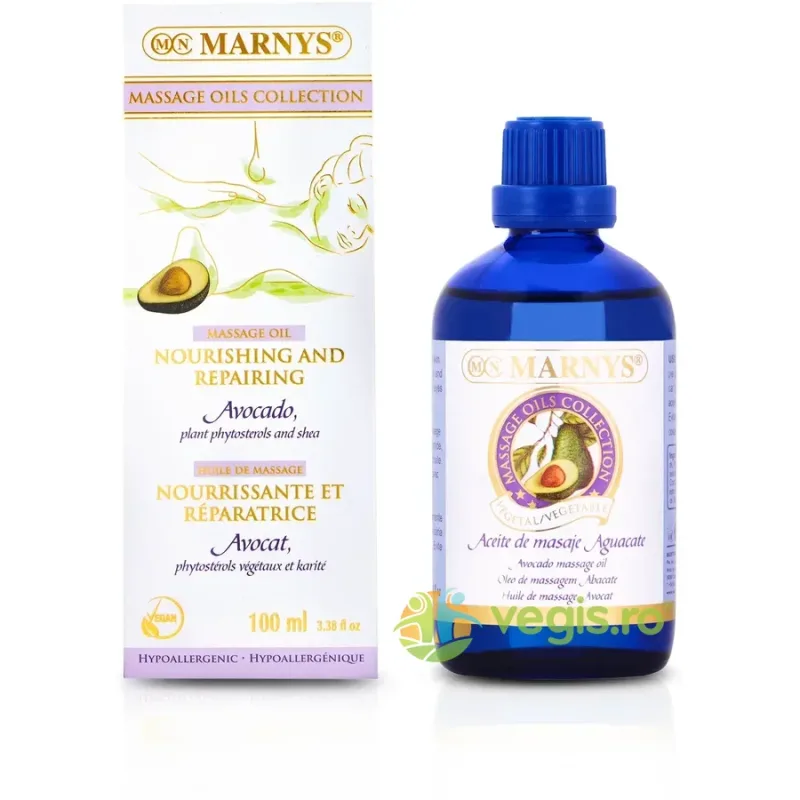 Ulei de Masaj cu Avocado si Shea - Hidratant si Nutritiv pentru Piele Uscata si Deshidratata Bio 100ml MARNYS — preț și oferte