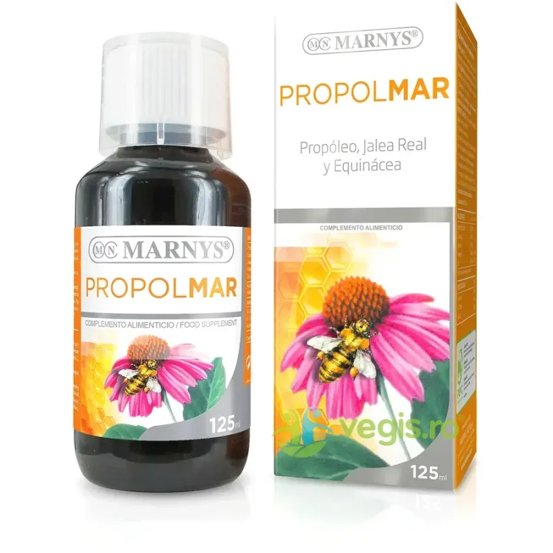 Propolmar - Sirop cu Propolis Purificat 2000mg, Laptisor de Matca, Echinaceea si Vitamina C pentru Sanatatea Sistemului Respirator si Imunitate 125ml MARNYS — preț și oferte