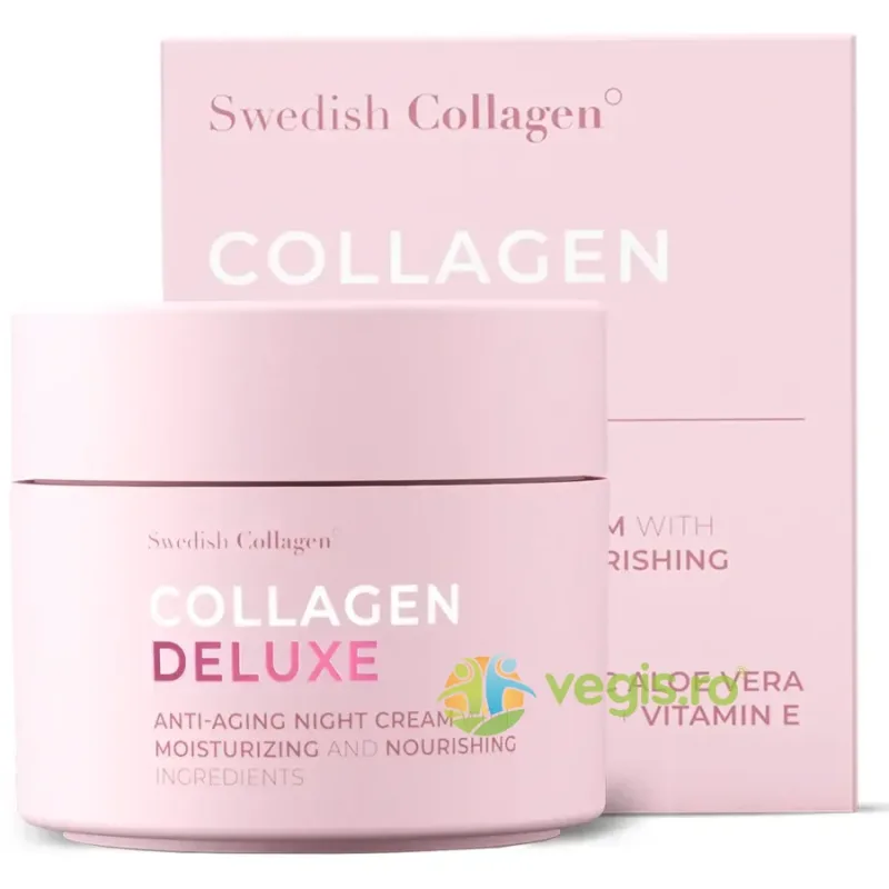 Collagen Deluxe - Crema de Noapte cu Retinol, Aloe Vera, Unt de Shea, Vitamina E si Niacinamide 50ml SWEDISH SKINCARE — preț și oferte