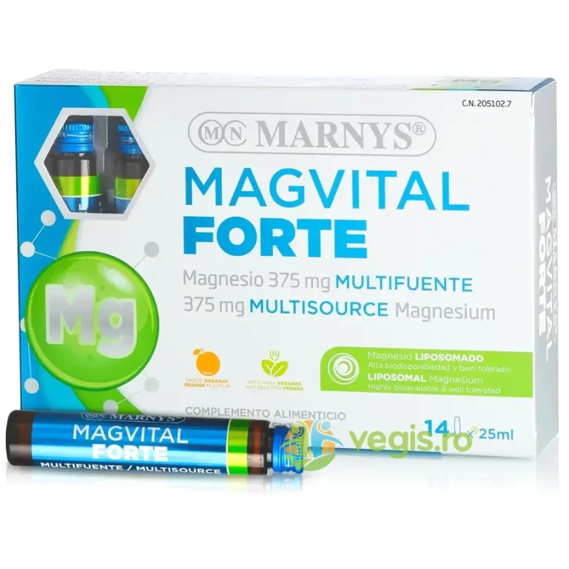 Magvital Forte - Magneziu Lipozomal 375mg din 3 Surse 14 fiole MARNYS&nbsp;SPORT — preț și oferte