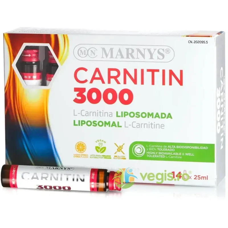 Carnitin 3000 - L-Carnitina Lipozomala cu 3000mg 14 fiole MARNYS&nbsp;SPORT — preț și oferte