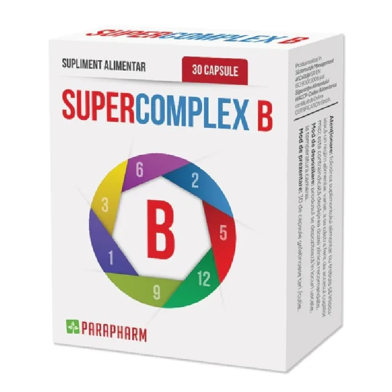 Super Complex B, 30 capsule, Parapharm — preț și oferte