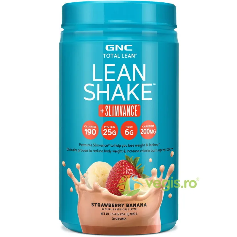 Shake Proteic cu Slimvance si Aroma de Capsuni si Banane 1070g GNC — preț și oferte