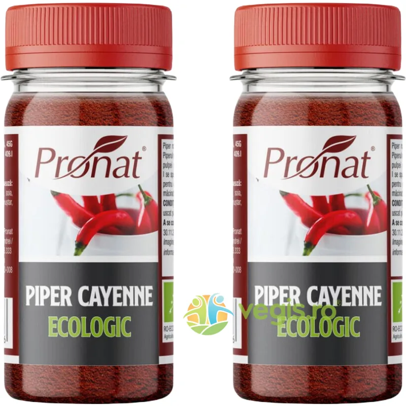Pachet Piper Cayenne Ecologic/Bio 45g+45g PRONAT — preț și oferte