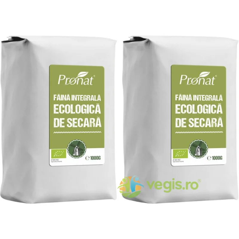 Pachet Faina Integrala de Secara Ecologica/Bio 1kg+1kg PRONAT — preț și oferte