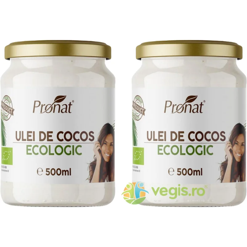 Pachet Ulei de Cocos RBD Ecologic/Bio 500ml+500ml PRONAT — preț și oferte