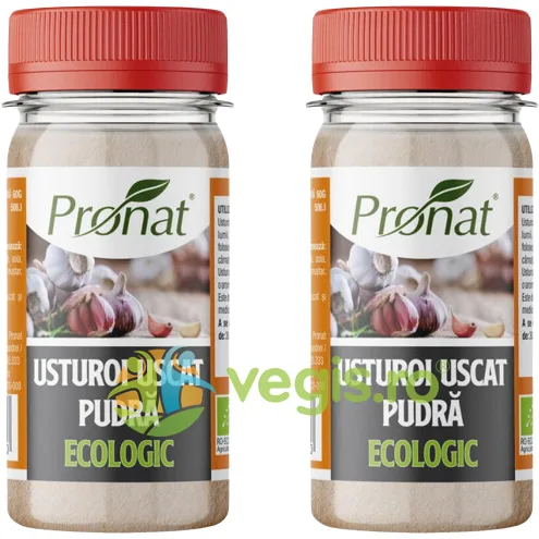 Pachet Usturoi Uscat Pudra Ecologic/Bio 60g+60g PRONAT — preț și oferte