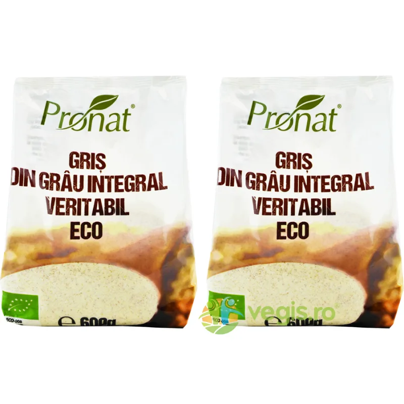 Pachet Gris din Grau Integral Veritabil Ecologic/Bio 600g+600g PRONAT — preț și oferte