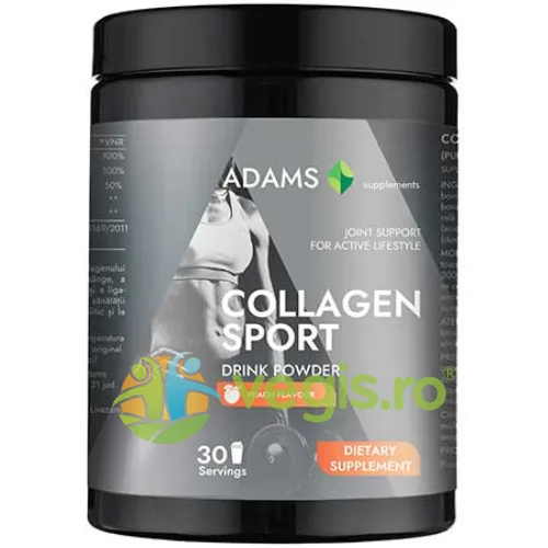 Collagen Sport Pulbere Instant cu Aroma de Piersica 600g ADAMS VISION — preț și oferte