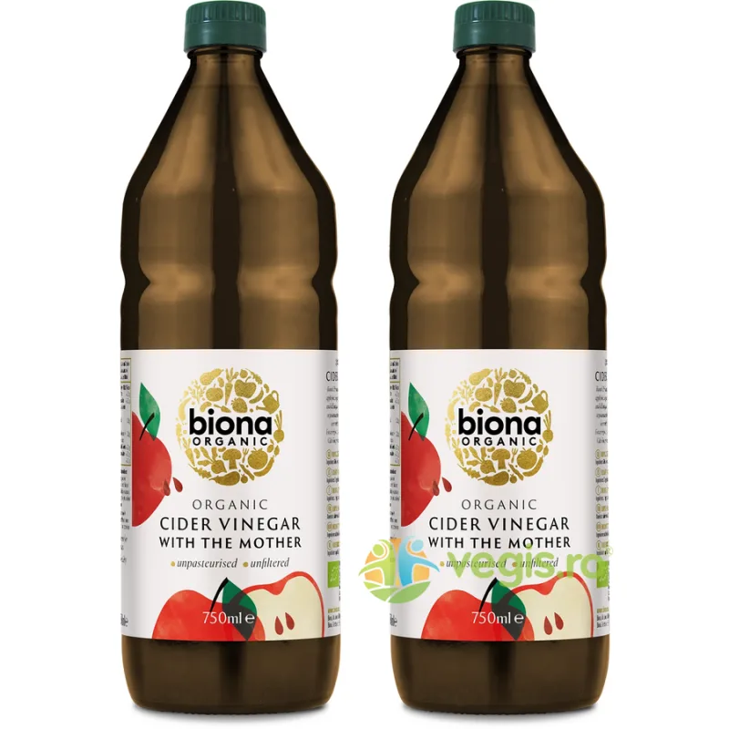 Pachet Otet din Cidru Ecologic/Bio 500ml+500ml BIONA — preț și oferte