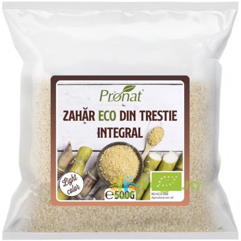 Zahar Integral din Trestie Light Ecologic/Bio 500g PRONAT — preț și oferte