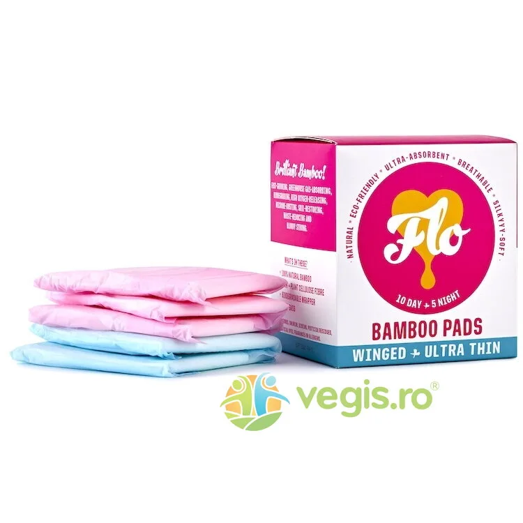 Pachet Combo Day and Night cu 10 Absorbante de Zi si 5 pentru Noapte cu Aripioare 15buc FLO — preț și oferte