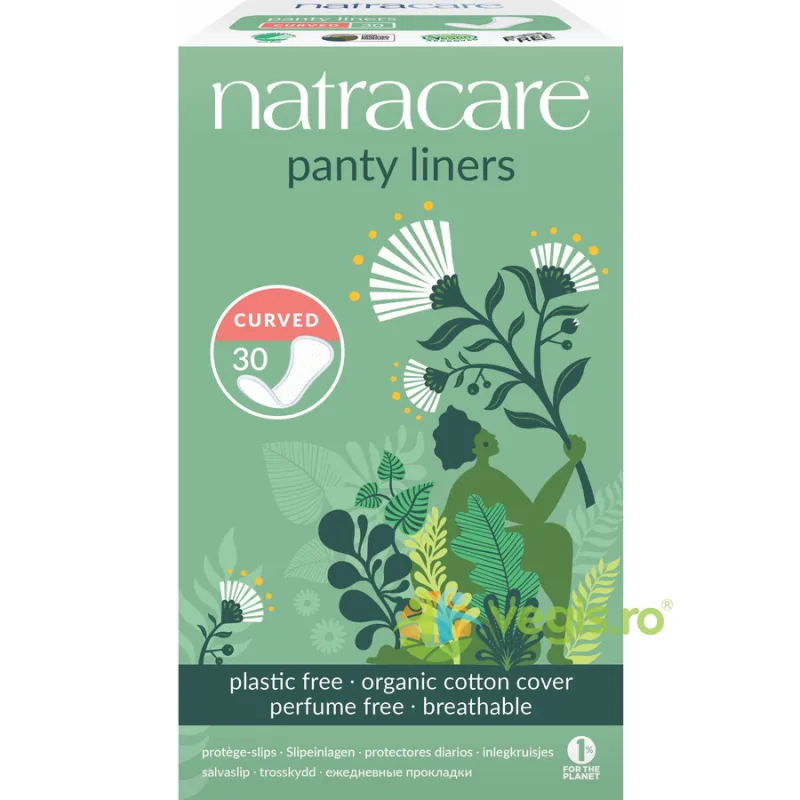 Protej Slip Curved din Bumbac Organic 30buc NATRACARE — preț și oferte