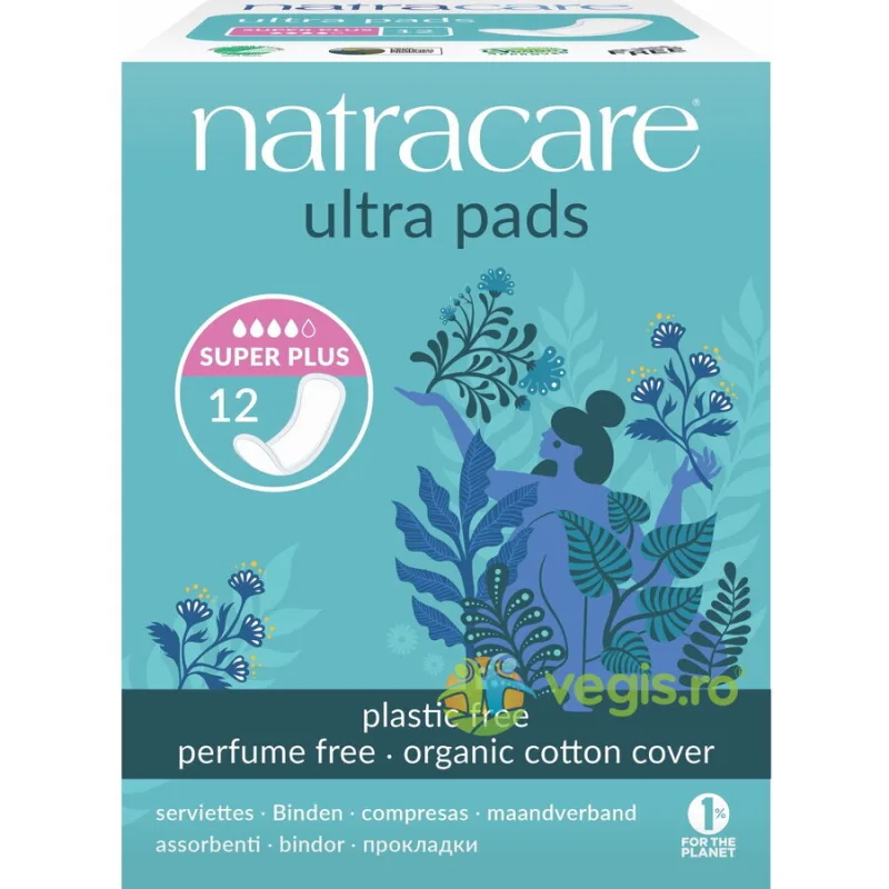 Absorbante Super Plus cu Strat de Bumbac Organic (4 Picaturi) 12buc NATRACARE — preț și oferte
