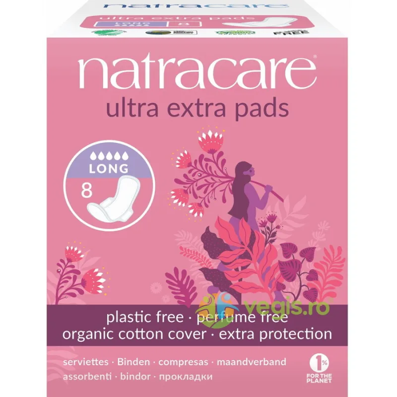 Absorbante Lungi de Noapte Ultra Extra (5 Picaturi) 8buc NATRACARE — preț și oferte