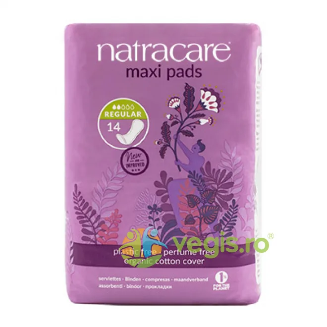 Absorbante Maxi Normale fara Aripioare (2 picaturi) 14buc NATRACARE — preț și oferte