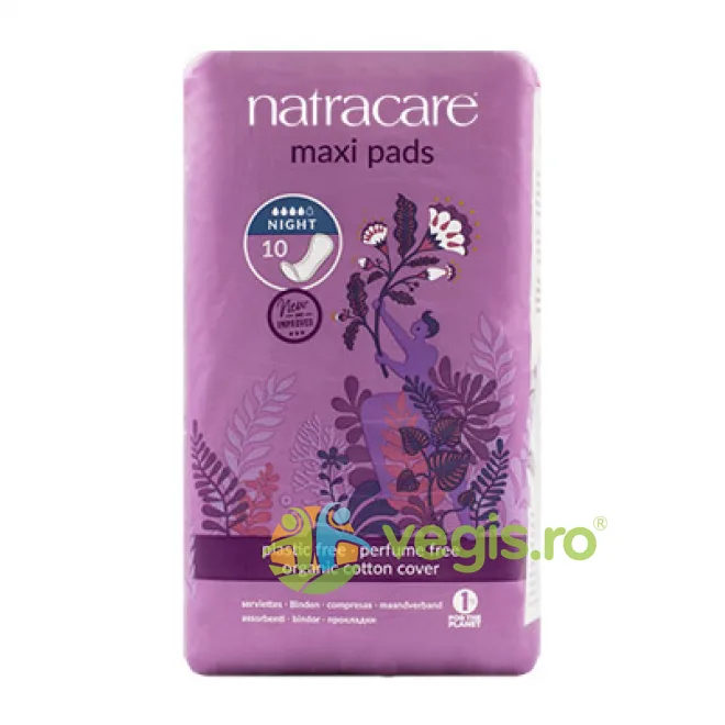 Absorbante Maxi Lungi de Noapte fara Aripioare (4 Picaturi) 10buc NATRACARE — preț și oferte
