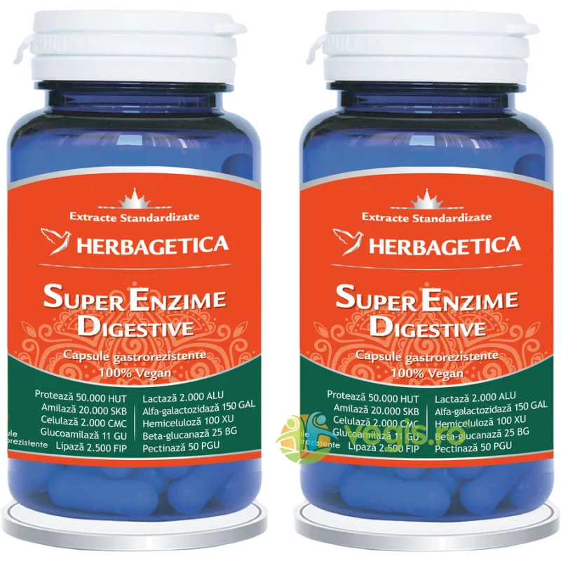 Pachet Super Enzime Digestive 10cps+10cps HERBAGETICA — preț și oferte