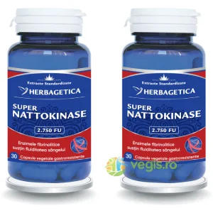 Pachet Super Nattokinase 2.750 FU 30cps+30cps
