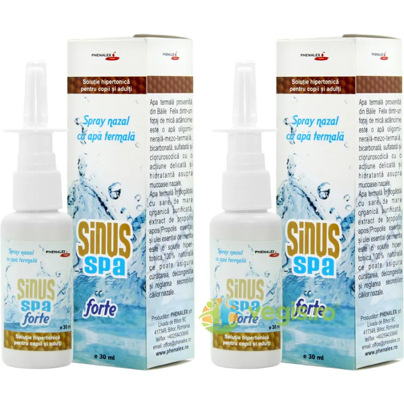 Pachet Sinus Spa Forte - Spray Nazal cu Apa Termala 30ml+30ml PHENALEX — preț și oferte