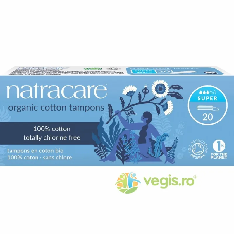 Tampoane din Bumbac Organic Super 20buc NATRACARE — preț și oferte