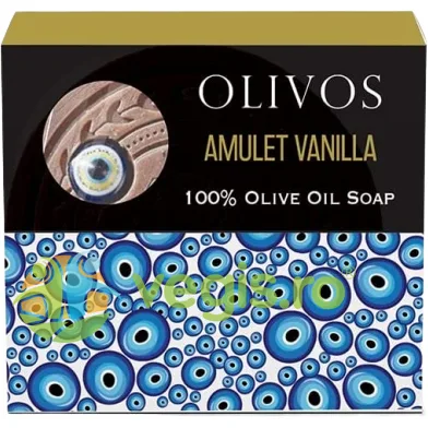 Sapun cu Efect Anti-imbatranire cu Vanilie si Ulei de Masline Amuleta Norocoasa - Ochiul Magic 100g OLIVOS — preț și oferte