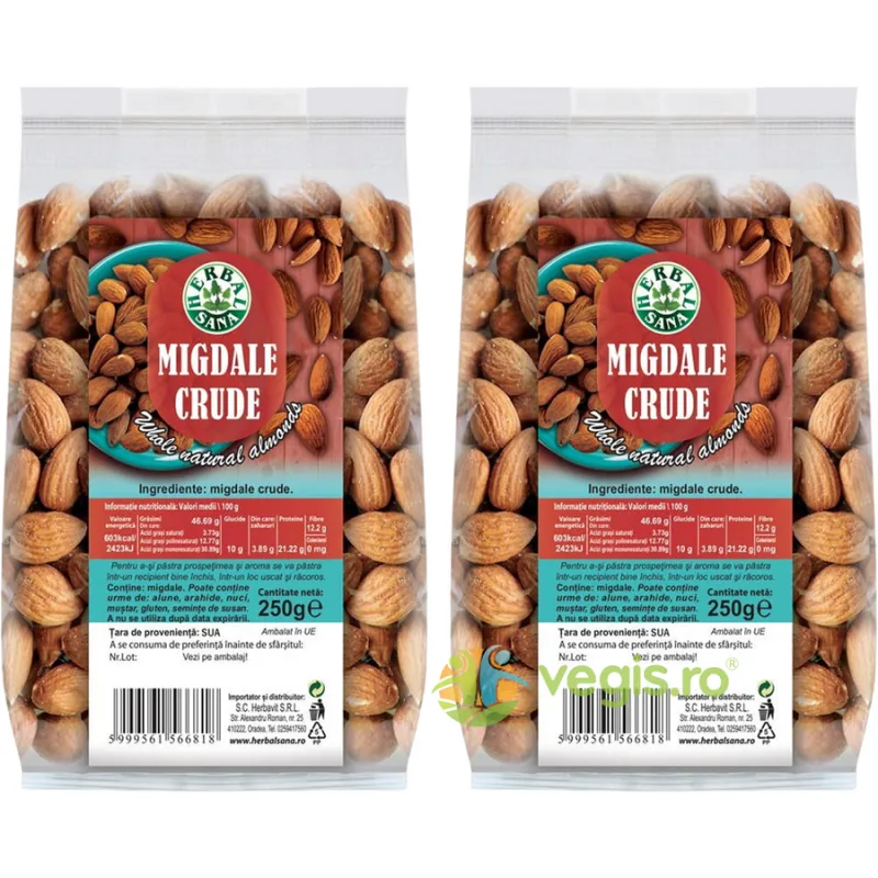Pachet Migdale Crude 250g+250g Herbavit — preț și oferte