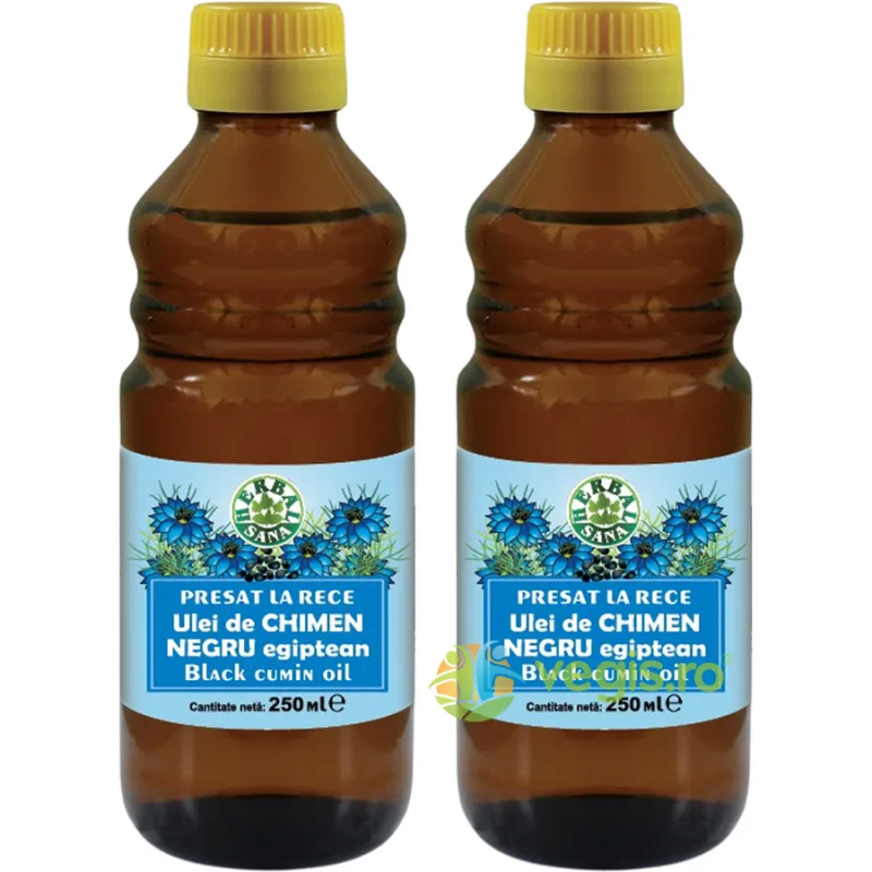 Pachet Ulei de Chimen Negru Egiptean 250ml+250ml Herbavit — preț și oferte