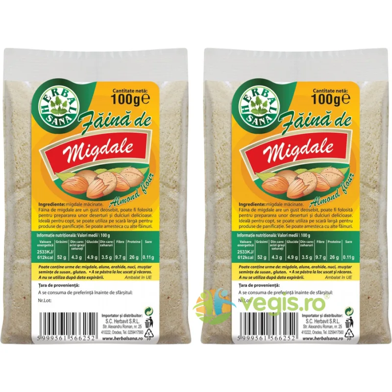 Pachet Faina de Migdale 500g+500g Herbavit — preț și oferte