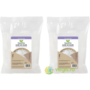 Pachet Sare de Mare Grunjoasa Neiodata 500g+500g