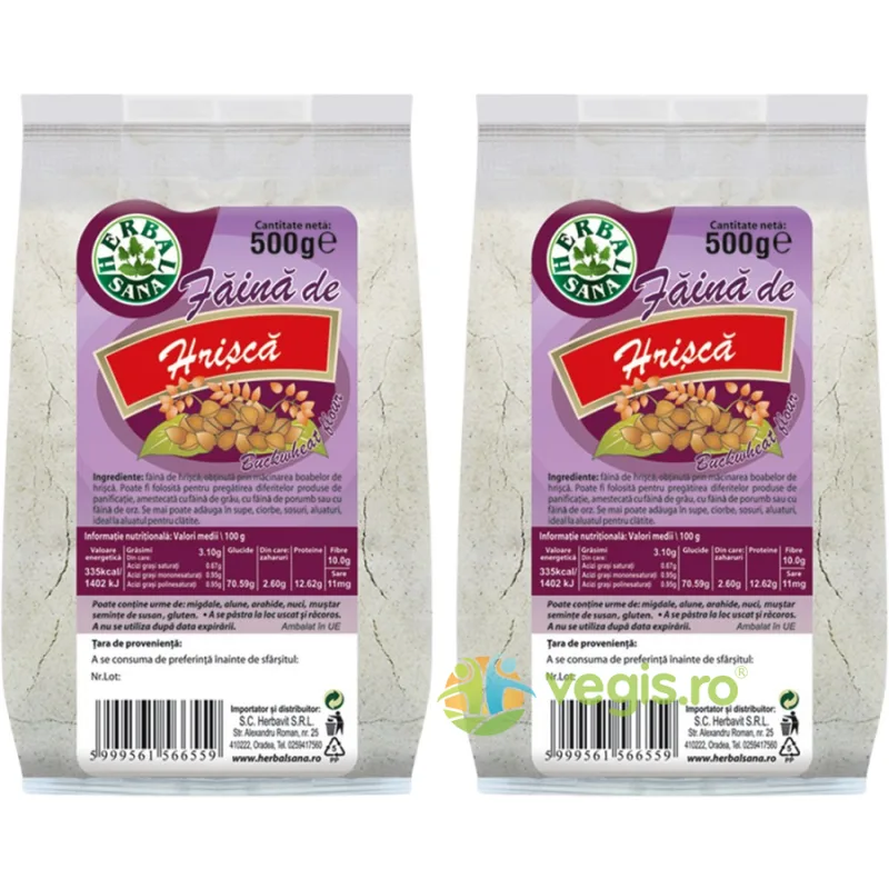 Pachet Faina de Hrisca 500g+500g Herbavit — preț și oferte