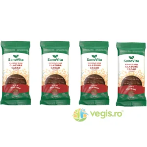 Pachet Rondele din Orez cu Glazura de Cacao fara Zahar 4x66g