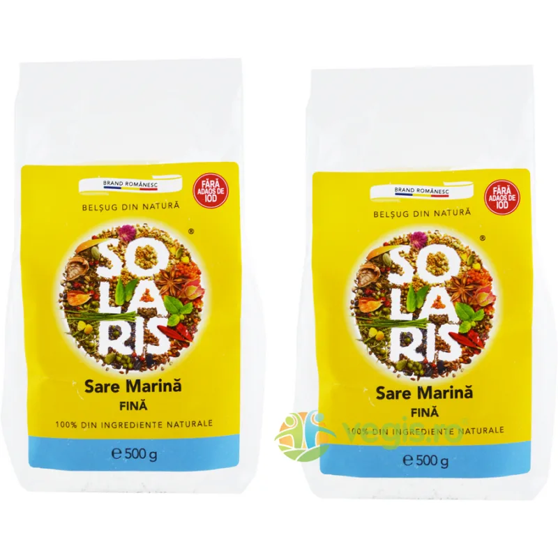 Pachet Sare Marina Fina 500g+500g SOLARIS — preț și oferte