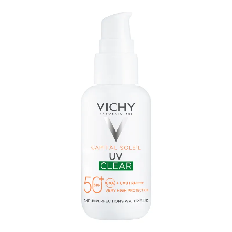 Fluid apos anti-imperfecțiuni cu SPF50+ Capital Soleil UV CLEAR, 40 ml, Vichy — preț și oferte